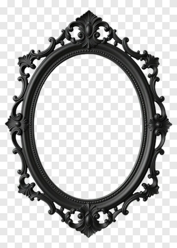 Ornate Black Picture Frame PNG