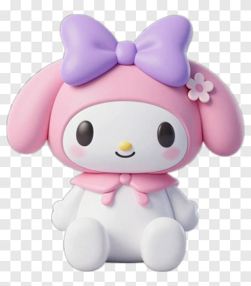 Cute Character With Pink Bow PNG