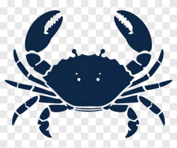 Navy Crab Illustration PNG