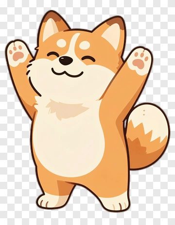 Cartoon Corgi With Happy Expression PNG