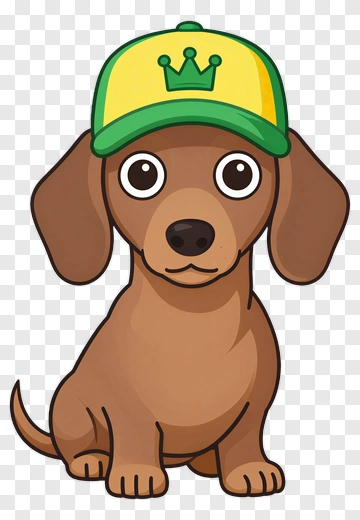 Cartoon Dog Wearing A Green Cap PNG