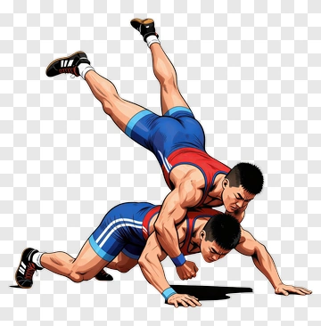 Wrestlers Competing In A Match PNG