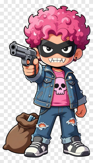 Cartoon Kid Holding A Gun PNG