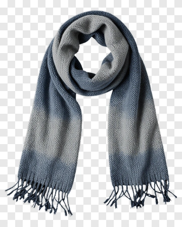 Blue Scarf With Fringes PNG