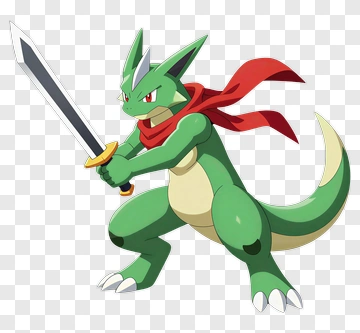 Cartoon Lizard Warrior Holding A Sword PNG