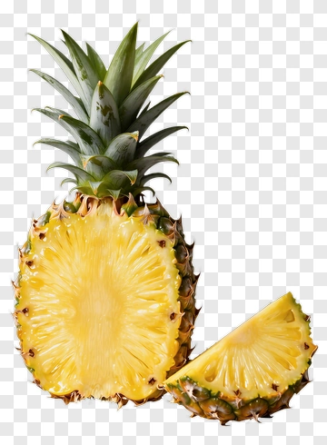 Pineapple With A Sliced Piece PNG