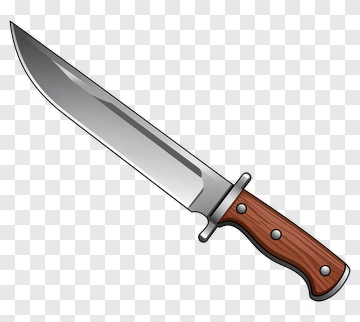Cartoon Knife With Wooden Handle PNG
