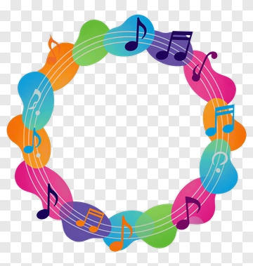 Colorful Music Note Wreath PNG