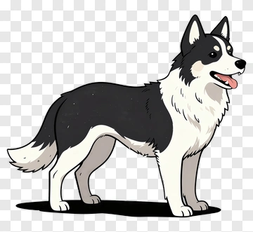 Cartoon Siberian Husky Dog PNG