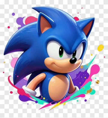 Cartoon Blue Hedgehog Character PNG