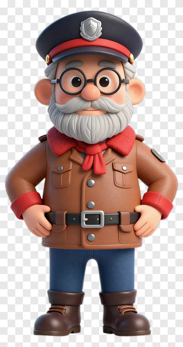 3D Cartoon Park Ranger PNG