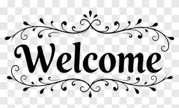Welcome Sign With Decorative Flourishes PNG
