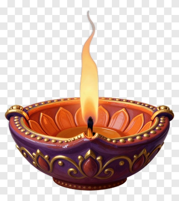 Decorative Oil Lamp With Flame PNG