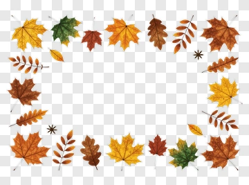 Autumn Leaves Frame PNG