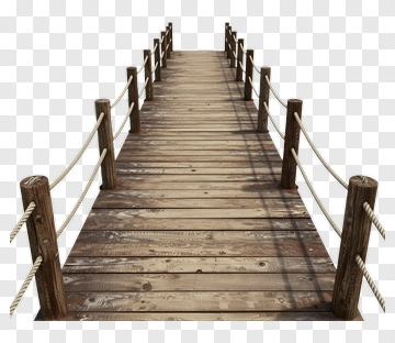 Wooden Dock With Rope Railings PNG