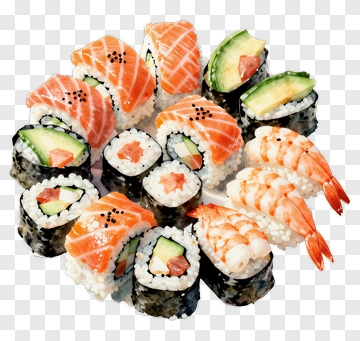 Sushi Platter With Salmon And Shrimp PNG