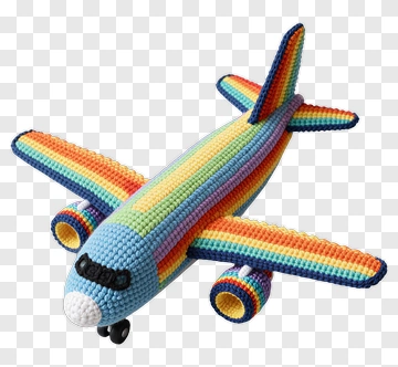 Colorful Felt Airplane PNG