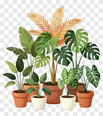 Collection Of Potted Indoor Plants PNG