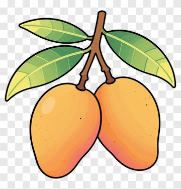 Colorful Mangoes With Leaves PNG