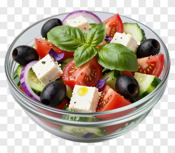 Fresh Salad With Tomatoes, Cucumbers, And Feta Cheese PNG