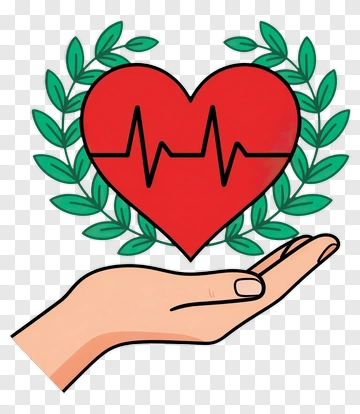 Heart With Pulse In A Hand PNG