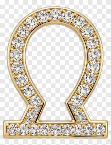 Gold Omega Symbol With Diamonds PNG