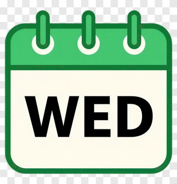 Wednesday Calendar Icon PNG