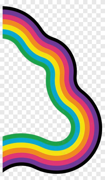 Colorful Wavy Rainbow Design PNG
