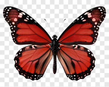 Red Butterfly With Black Edges PNG