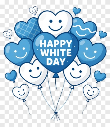 Happy White Day Balloons PNG