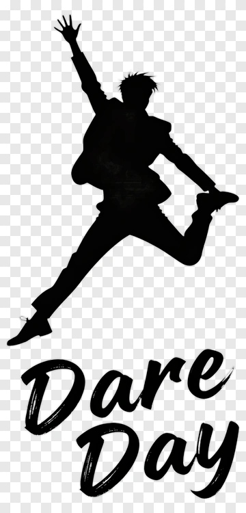 Dare Day Celebration With Jumping Silhouette PNG