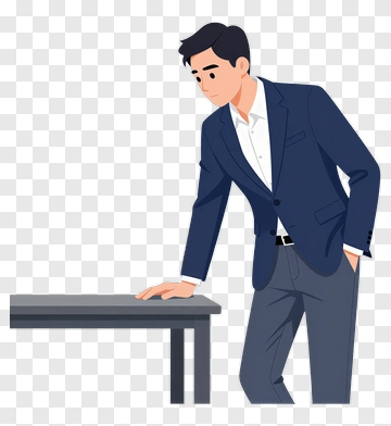 Businessman Leaning On A Table PNG