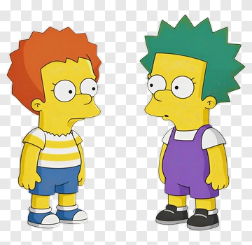Cartoon Characters With Colorful Hair PNG