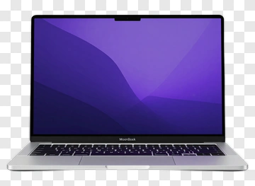 Moonbook Laptop With Purple Screen PNG