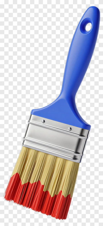 Paint Brush With Red And Yellow Bristles PNG