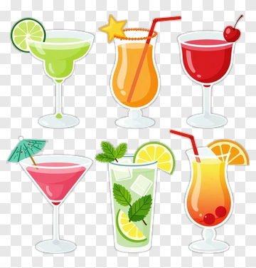Colorful Cocktail Drinks Collection PNG