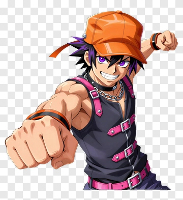 Cartoon Character Punching With Confidence PNG