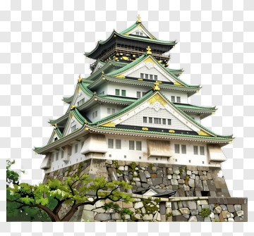 Japanese Castle Surrounded By Trees PNG