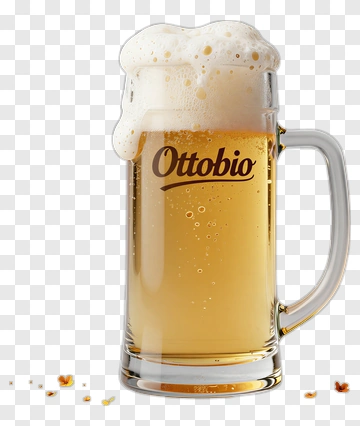 Beer Mug With Foam And Ottobio Branding PNG