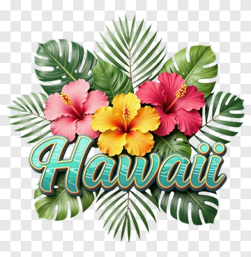 Hawaii Floral Arrangement With Hibiscus Flowers PNG