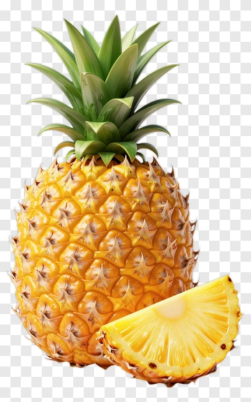 Pineapple With A Slice PNG