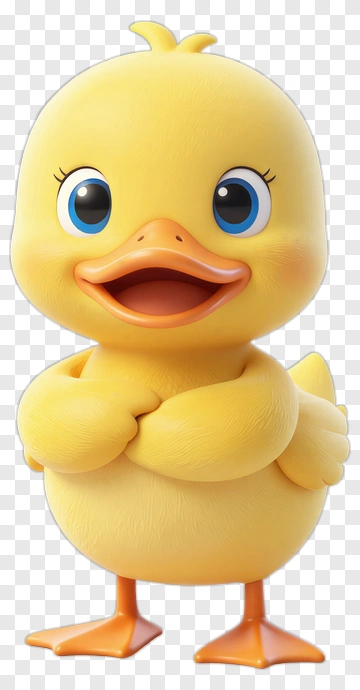 Cartoon Duckling Smiling PNG