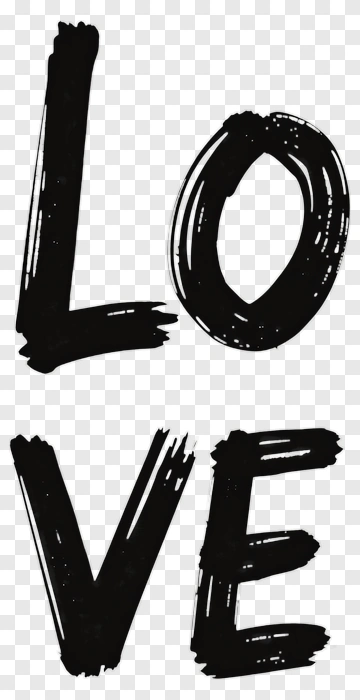 Love Text In Bold Brush Style PNG