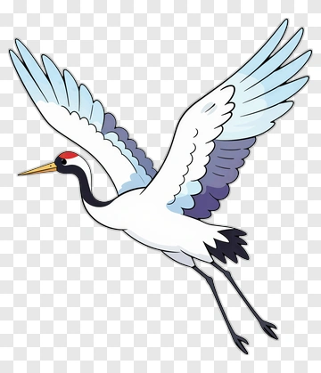 Cartoon Crane In Flight PNG