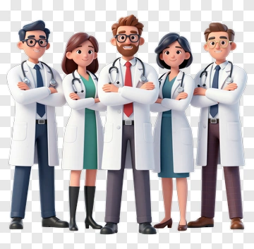 Cartoon Medical Team Of Doctors PNG