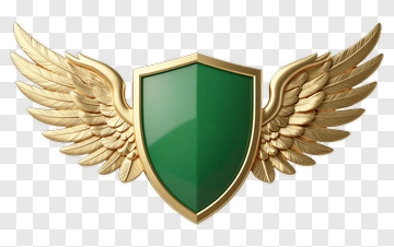 Golden Winged Shield PNG