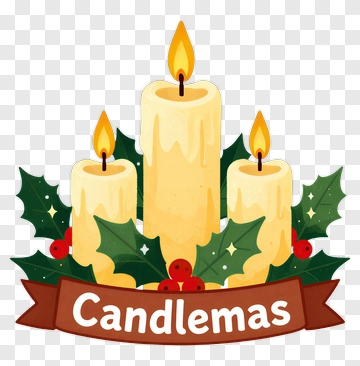 Candlemas Candles With Holly PNG