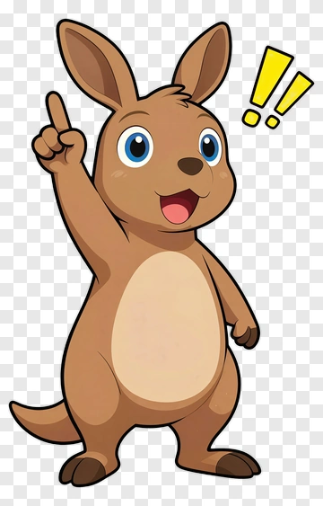 Cartoon Kangaroo Raising A Hand PNG