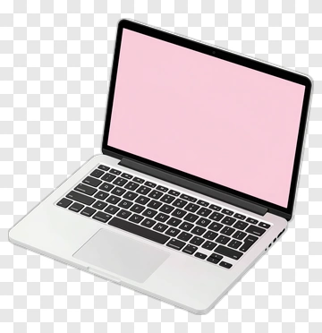 Laptop With Pink Screen PNG
