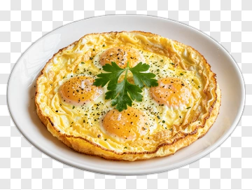 Omelette With Eggs And Parsley Garnish PNG